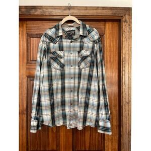 Moonshine by Brad Paisley western embroidered trim, snap front shirt, medium